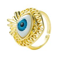 Fashion Hollow Devil's Eye Shape Copper Oil Drop Eye Ring Wholesale Nihaojewelry main image 6