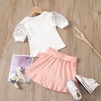Children's Lace Sleeve Pit Strip Pullover Ruffled Short Shirt Suit Wholesale Nihaojewelry main image 3