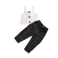 Nouvelle Fronde Ligne De Couleur Inversée Bouton De Chemise Sac Ouvert Jeans Costume Pour Enfants En Gros Nihaojewelry main image 6