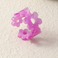 Simple Hollow Candy Color Flower Acrylic Ring Wholesale Nihaojewelry main image 4