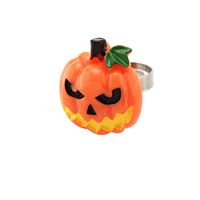 Neizhu Cross-border European And American New Halloween Ring Exaggerated Fun Resin Death Ghost Pumpkin Ring Female main image 3