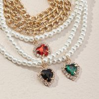 Collier D&#39;empilage De Coeur De Perles Multicouches De Mode Simple En Gros Nihaojewelry main image 4