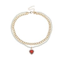 Simple Fashion Multi-layer Pearl Heart Stacking Necklace Wholesale Nihaojewelry main image 6