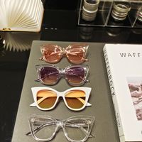 Simple Cat Eye Big Frame Semi-transparent Sunglasses Wholesale Nihaojewelry main image 6