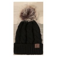 Korean Style Warm Leather Label Fur Ball Knitted Hat Wholesale Nihaojewelry main image 5