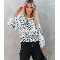 New Leopard Print Round Neck Blouse Wholesale Nihaojewelry main image 3