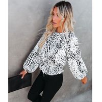 New Leopard Print Round Neck Blouse Wholesale Nihaojewelry main image 5