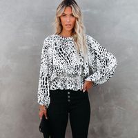 New Leopard Print Round Neck Blouse Wholesale Nihaojewelry main image 8