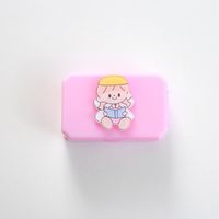 Korean Cute Girl Colored Contact Lenses Case Cartoon Acrylic Contact Lens Case Companion Box Contact Lens Case Portable Contact Lens Case sku image 8