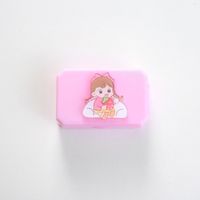 Korean Cute Girl Colored Contact Lenses Case Cartoon Acrylic Contact Lens Case Companion Box Contact Lens Case Portable Contact Lens Case sku image 11