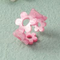 Simple Hollow Candy Color Flower Acrylic Ring Wholesale Nihaojewelry sku image 4