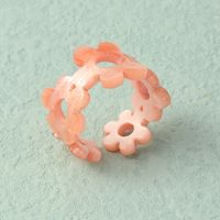 Simple Hollow Candy Color Flower Acrylic Ring Wholesale Nihaojewelry sku image 3