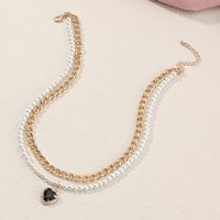 Simple Fashion Multi-layer Pearl Heart Stacking Necklace Wholesale Nihaojewelry sku image 1