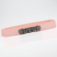 New Rose Pair Buckle Thin Solid Color Belt Wholesale Nihaojewelry sku image 4