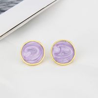 Retro Simple Oil Drop Glossy Multi-color Earrings Wholesale Nihaojewelry sku image 1