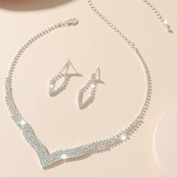Conjunto De Pendientes De Collar De Diamantes De Imitación Con Forma De Gota De Agua sku image 1