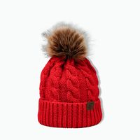Korean Style Warm Leather Label Fur Ball Knitted Hat Wholesale Nihaojewelry sku image 8