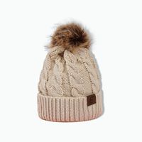 Korean Style Warm Leather Label Fur Ball Knitted Hat Wholesale Nihaojewelry sku image 9