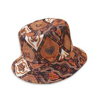 Stylish Korean Style Hat Children's Wide Brim Sunshade Trendy Pattern Bucket Hat National Style All-matching Basin Hat Men's Hip Hop Cool sku image 1