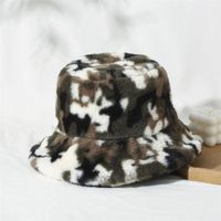 High-profile Figure Ht Hat Female Autumn And Winter Korean Fashion All-matching Fisherman Hat Lamb Wool Winter Suitable For Round Faces Plush Bucket Hat sku image 1