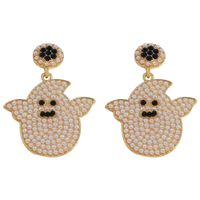 Creative Diamond-studded Halloween Ghost Earrings Wholesale Nihaojewelry main image 1