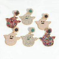 Creative Diamond-studded Halloween Ghost Earrings Wholesale Nihaojewelry main image 4