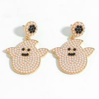 Creative Diamond-studded Halloween Ghost Earrings Wholesale Nihaojewelry main image 5