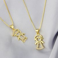 Simple Hollow Figure Zircon Necklace Wholesale Nihaojewelry main image 2