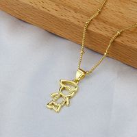 Simple Hollow Figure Zircon Necklace Wholesale Nihaojewelry main image 3