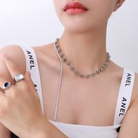 Retro Knot Chain Tassel Zircon Titanium Steel Necklace Wholesale Nihaojewelry main image 1