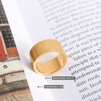Choker Vintage Buddhist Sutra Lettering Ring Rings Titanium Steel Plated 18 Real Gold Fashion Elegant Jewelry A019 main image 3