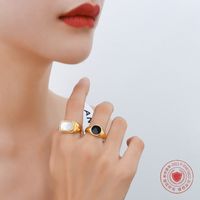 النمط الفرنسي Choker مرصع بأصبع البحر الأبيض بدون خاتم ، مجوهرات أنثى من الصلب التيتانيوم مطلي بالذهب الحقيقي 18 A255 main image 4