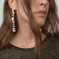 Za Retro Europäischen Und Amerikanischen Trend Lange Kristall Ohrringe Weibliche Ins Kreative Übertriebene Persönlichkeit Ohrringe Zubehör main image 1