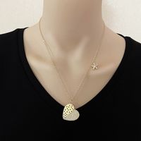 Simple Copper Plated Heart-shaped Necklace Wholesale Nihaojewelry main image 4