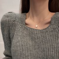 Titanium Steel Necklace Women's Dongda Online Influencer Refined Double-sided Gourd Hoisting Simple All-match Niche Normcore Bag Clavicle Chain main image 3