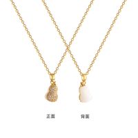 Titanium Steel Necklace Women's Dongda Online Influencer Refined Double-sided Gourd Hoisting Simple All-match Niche Normcore Bag Clavicle Chain main image 6