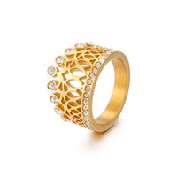 Simple Style Crown 18K Gold Plated Titanium Steel Wholesale main image 1
