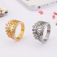 Simple Style Crown 18K Gold Plated Titanium Steel Wholesale main image 3