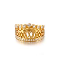 Simple Style Crown 18K Gold Plated Titanium Steel Wholesale main image 6