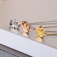 Titanium Steel 18K Gold Plated Fashion Plating Cartoon Character Necklace main image 3