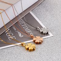 Titanium Steel 18K Gold Plated Korean Style Plating Flower Necklace main image 3