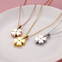 Titanium Steel 18K Gold Plated Korean Style Plating Flower Necklace main image 4