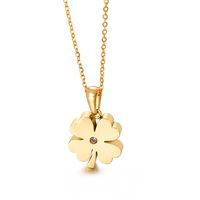 Titanium Steel 18K Gold Plated Korean Style Plating Flower Necklace main image 6