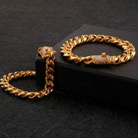 Fashion Geometric Titanium Steel Plating 18K Gold Plated Men'S Bracelets main image 5