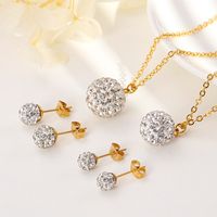 Titanium Steel 18K Gold Plated Simple Style Ball main image 5