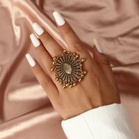 European And American Fashion Retro Exaggerated And Personalized Ring Simple Niche Creative Design Oval Open Adjustable Ring main image 1
