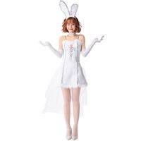 Halloween Party Kostüm Offene Brust Häschen Mädchen Weißes Kleid Großhandel Nihao Schmuck main image 3