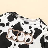 2021 Baby Hidden Hook Romper European And American Long-sleeve Suit Newborn Cow Print Spring And Autumn Two Piece Set main image 4