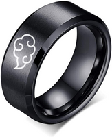 Korean Geometric Carved Black Frosted Edges Stainless Steel Ring Wholesale Nihaojewelry sku image 1