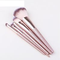Fashion Contrast Color Bright Handle Beauty Tool 5 Makeup Brush Set Wholesale Nihaojewelry main image 4